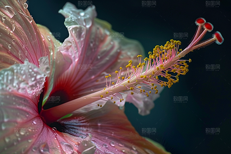 木槿花花卉花朵摄影图