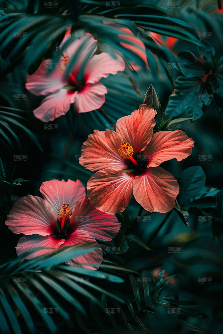 木槿花木棉夏天摄影图