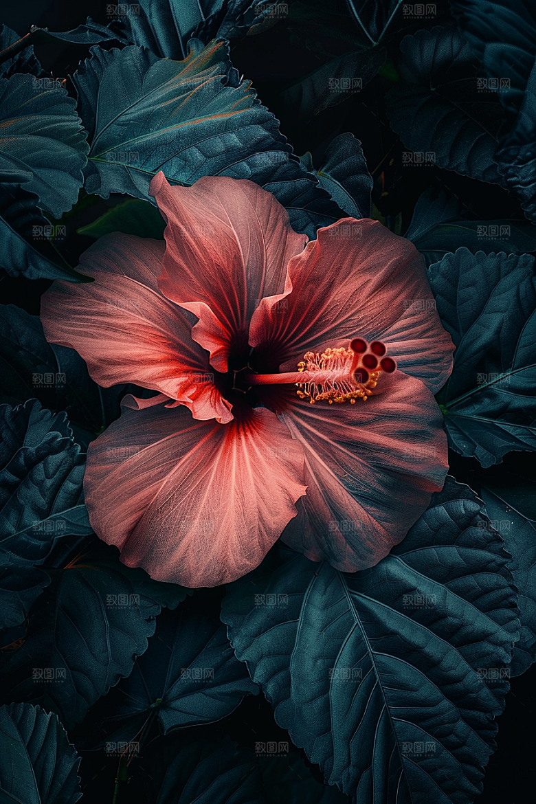 木槿花夏天唯美摄影图