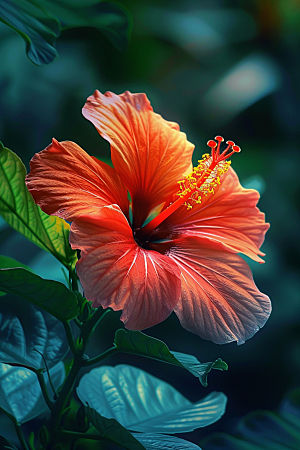 木槿花自然木棉摄影图