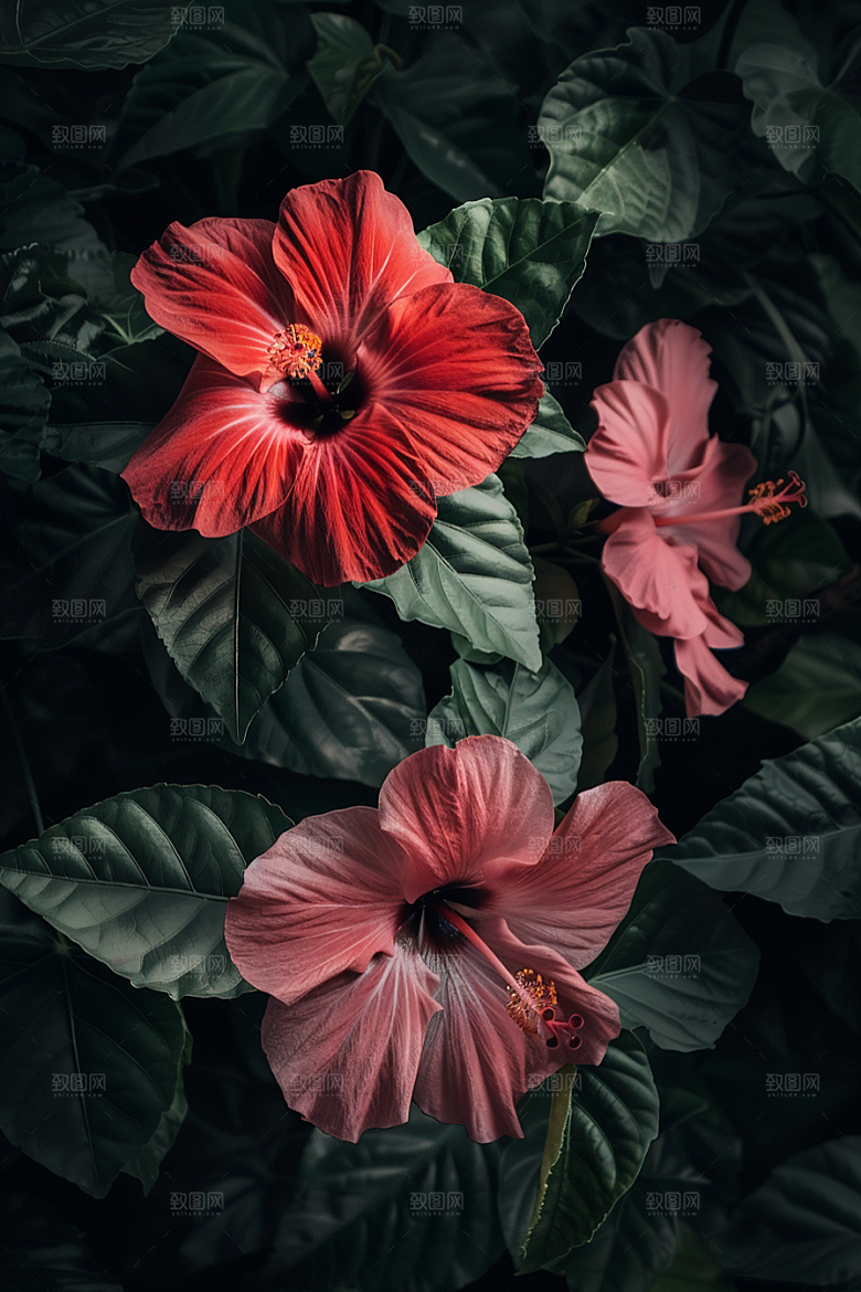木槿花自然清新摄影图