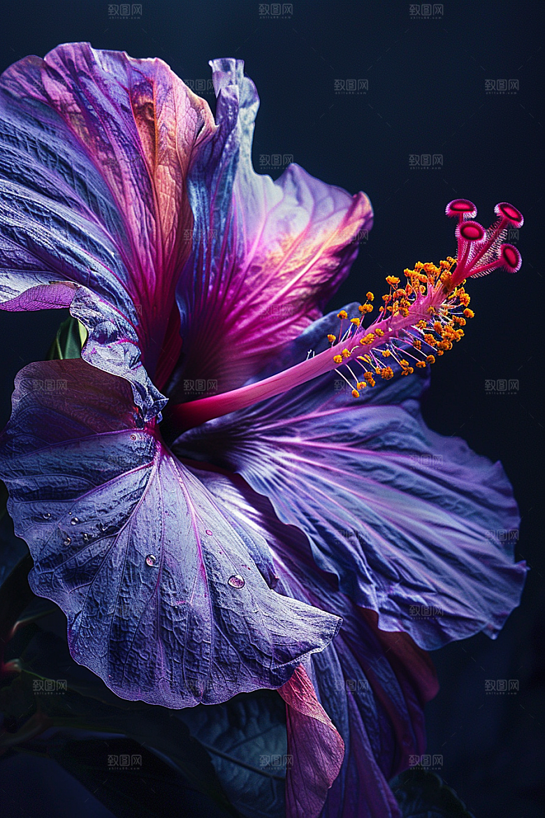 木槿花清新花朵摄影图