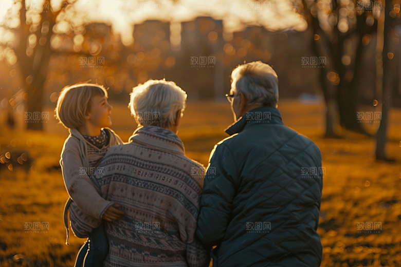 老人目送孩子离家背景家人摄影图
