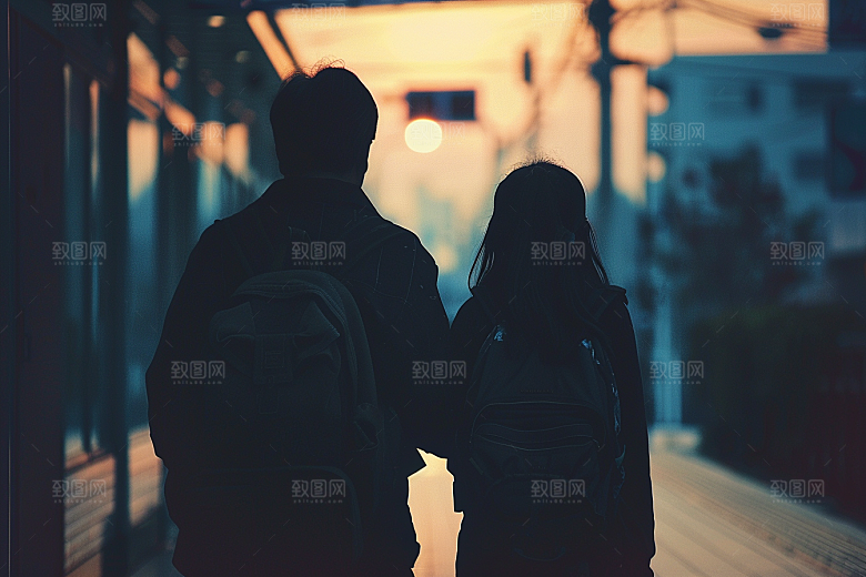 老人目送孩子离家背景留守老人摄影图