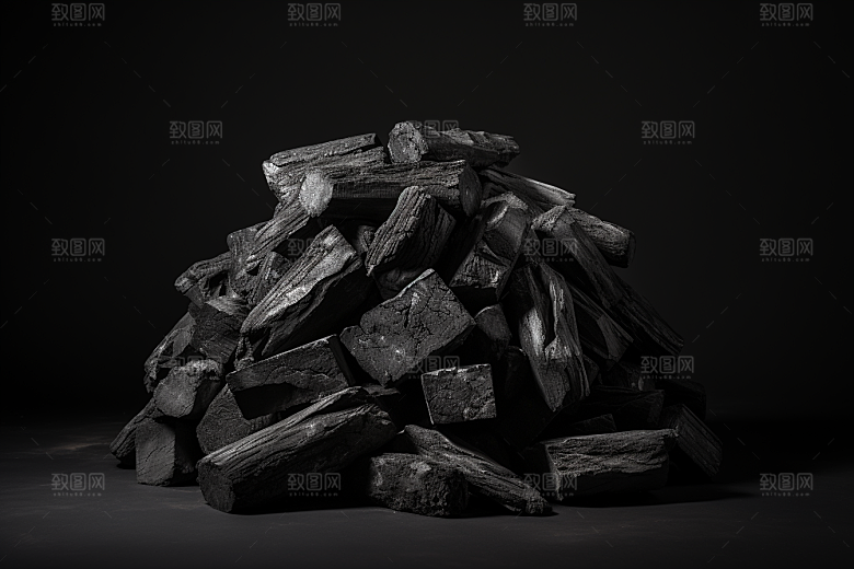 黑色木炭高清烧烤摄影图
