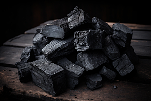 黑色木炭取暖烧烤摄影图
