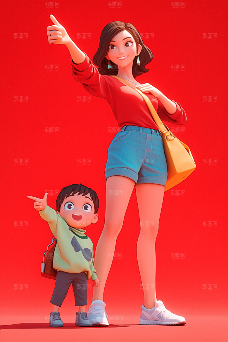 母亲和孩子母爱亲子模型