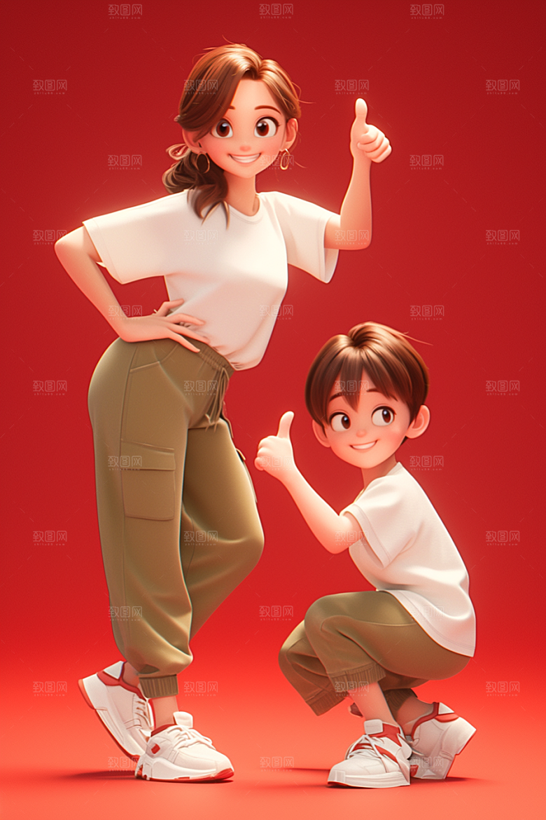 母亲和孩子家庭温情模型
