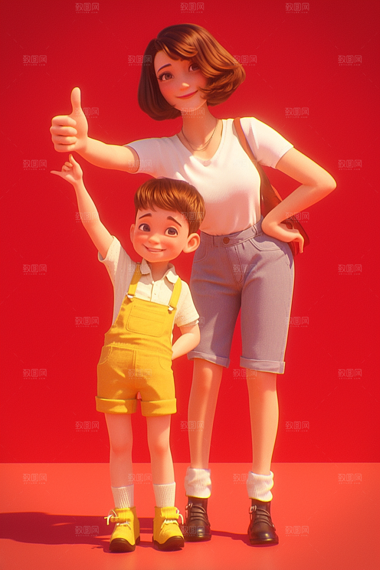 母亲和孩子家庭温情模型