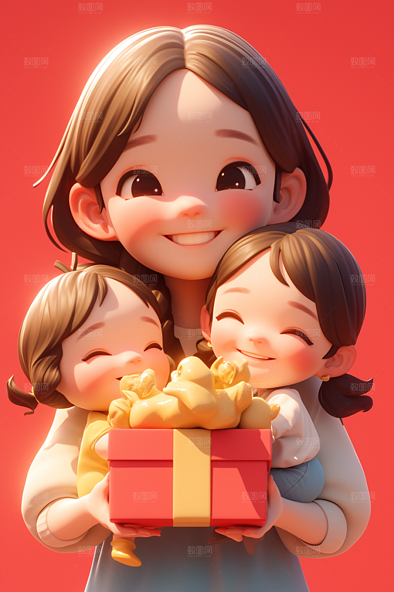 母亲和孩子母爱亲子模型