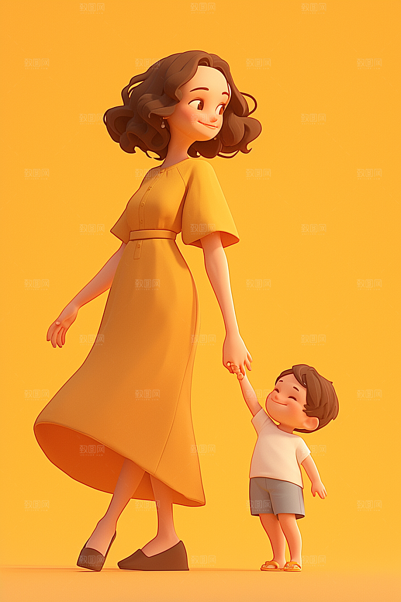 母亲和孩子母爱立体模型