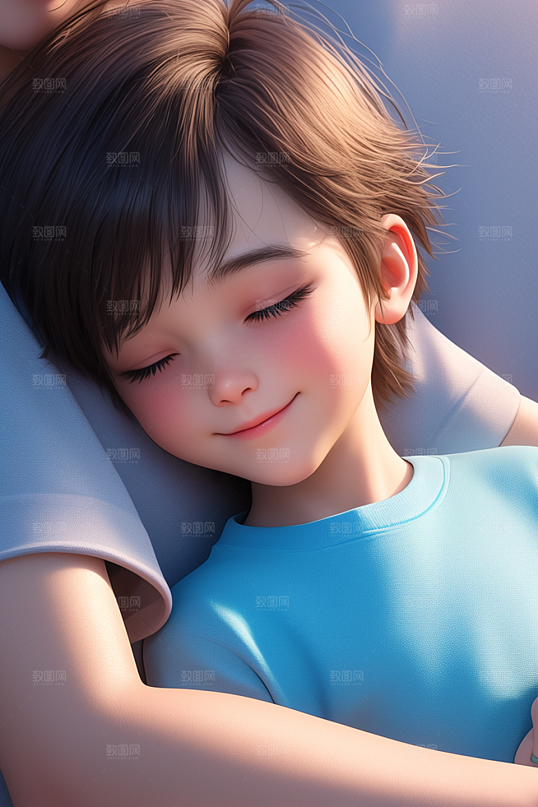母亲和孩子亲情母爱模型