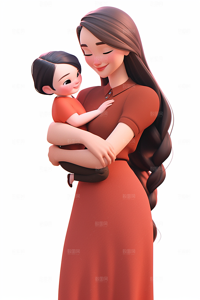 母亲和孩子家庭母爱模型