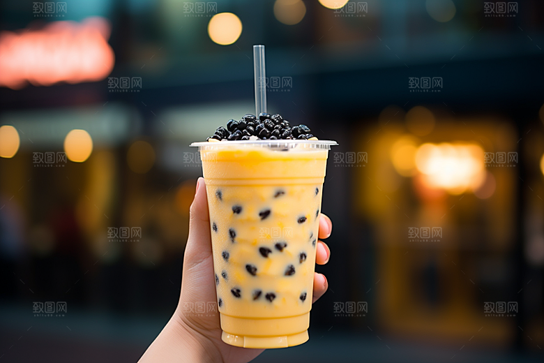 奶茶饮品果茶摄影图