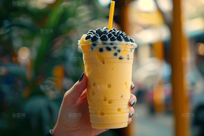 奶茶饮料果茶摄影图