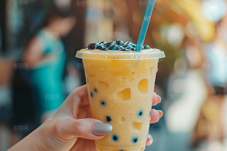 奶茶甜品饮品摄影图