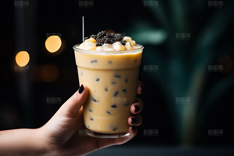 奶茶饮料果茶摄影图