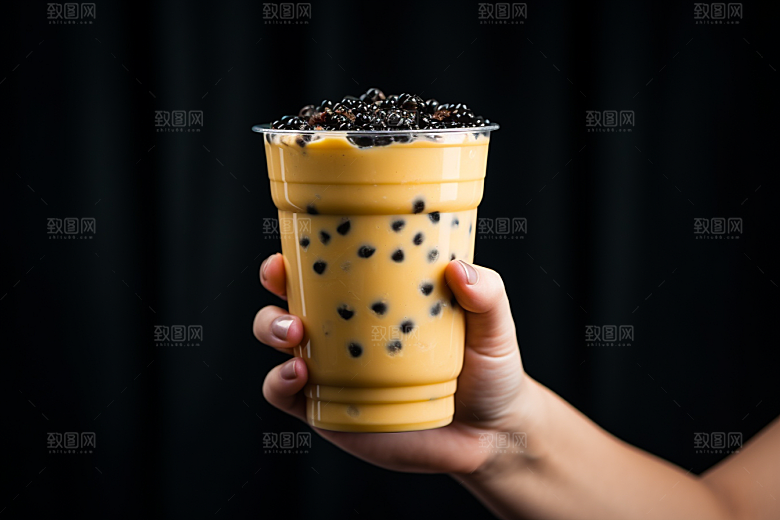 奶茶甜品温暖摄影图