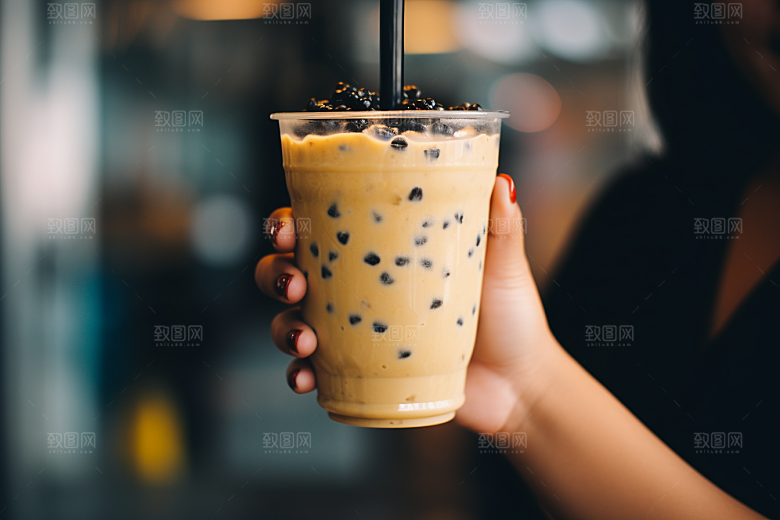 奶茶果茶甜品摄影图