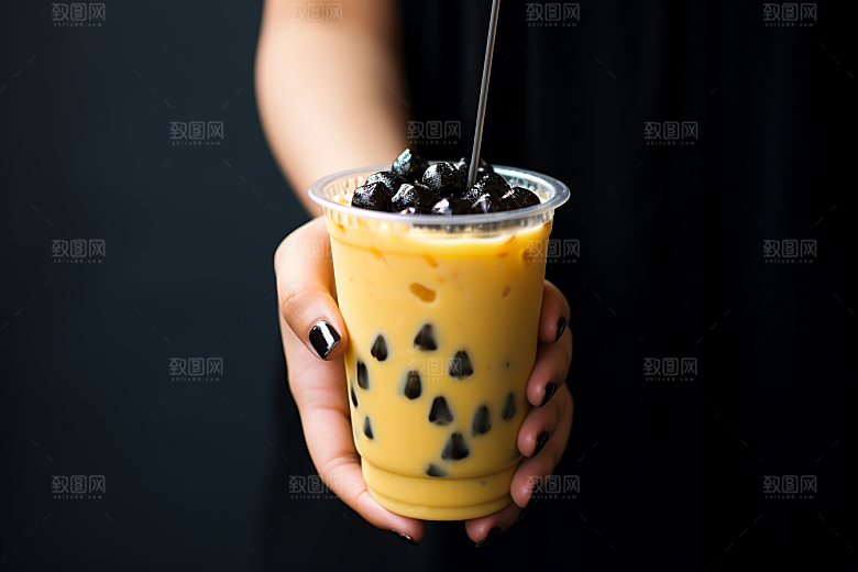 奶茶甜品广告摄影图