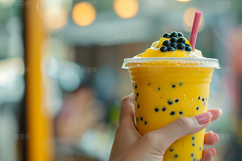奶茶果茶甜品摄影图