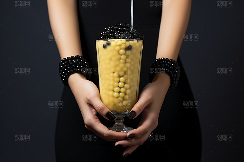 奶茶果茶卡路里摄影图