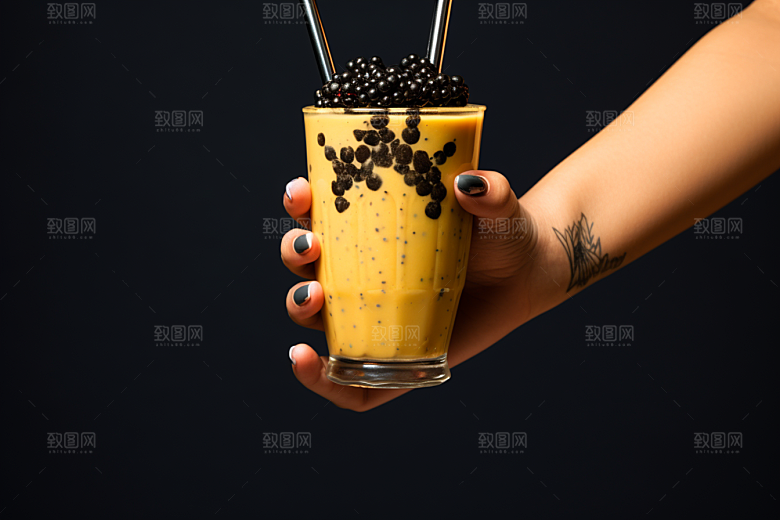 奶茶果茶卡路里摄影图