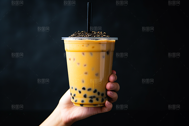 奶茶果茶温暖摄影图
