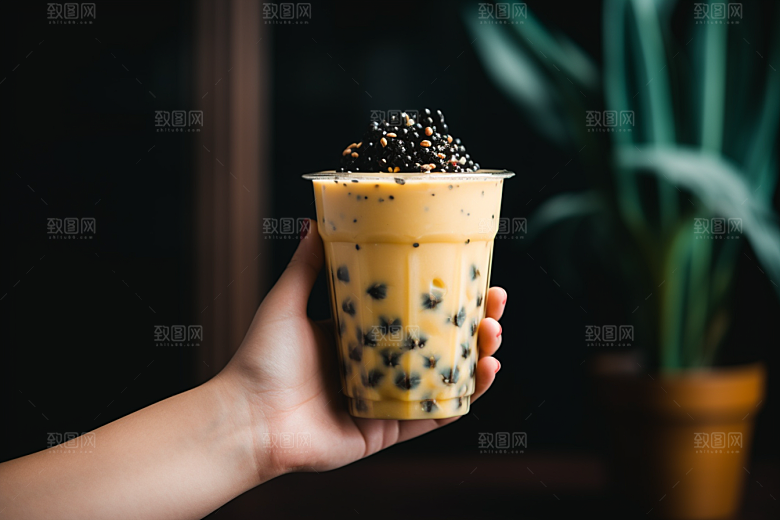 奶茶温暖卡路里摄影图