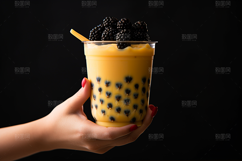 奶茶卡路里甜品摄影图