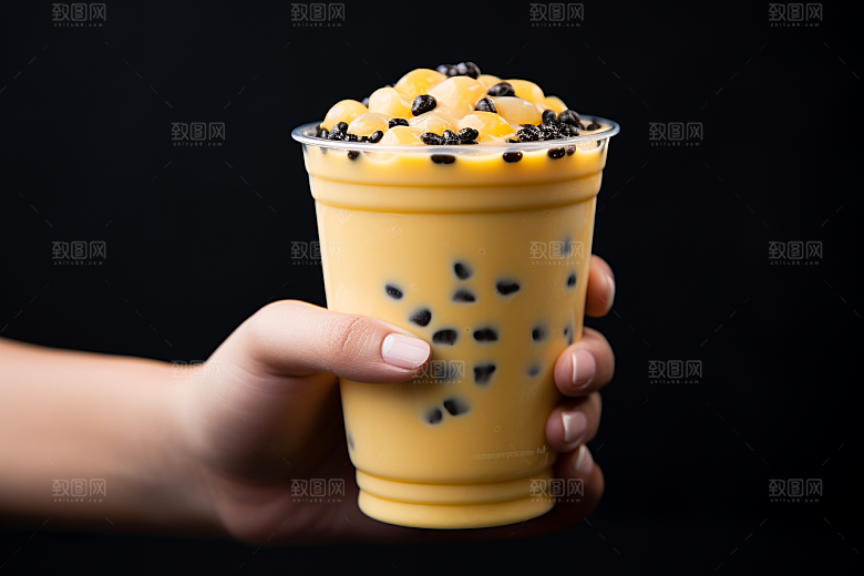 奶茶果茶饮料摄影图