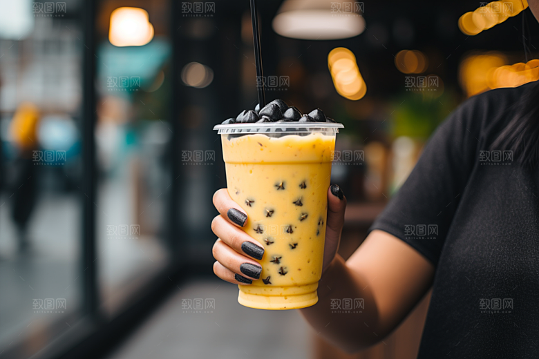奶茶卡路里甜品摄影图