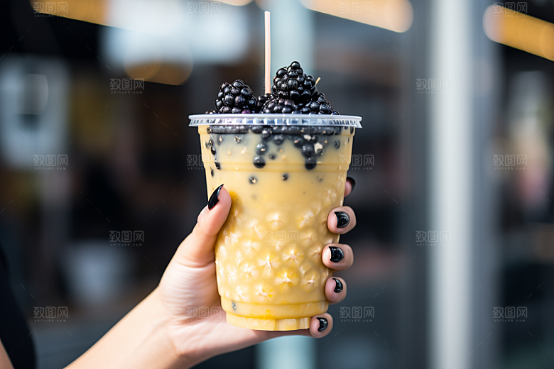 奶茶果茶饮品摄影图