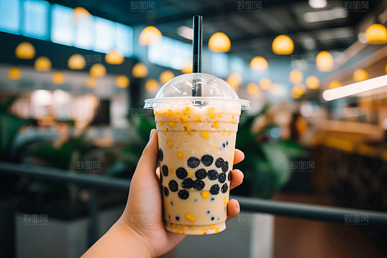 奶茶饮料休闲摄影图