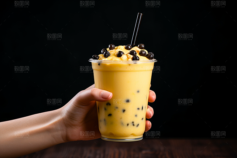 奶茶饮料卡路里摄影图