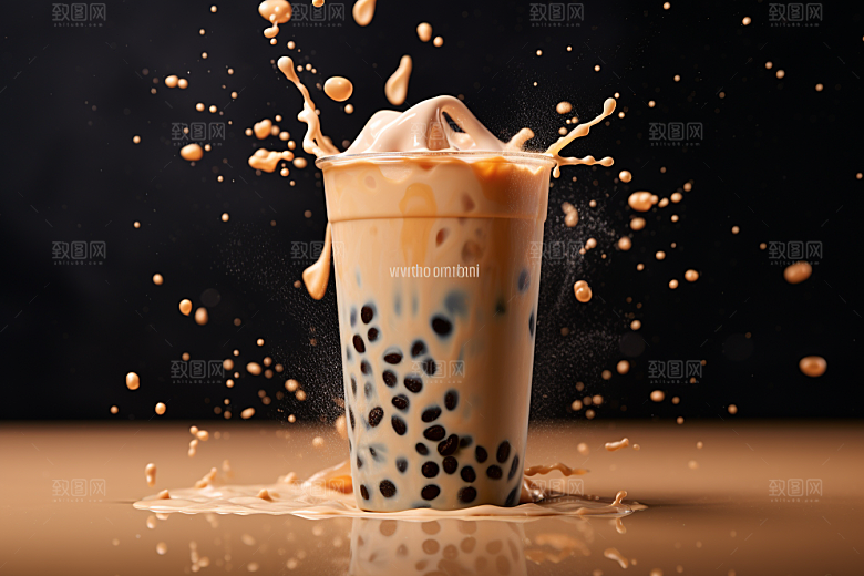 奶茶广告甜品摄影图