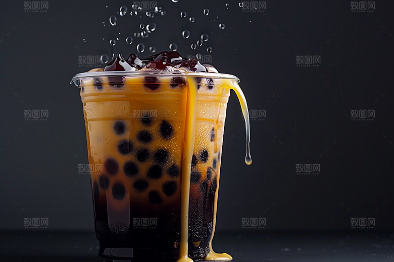 奶茶广告温暖摄影图