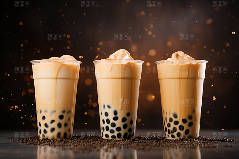 奶茶广告甜品摄影图