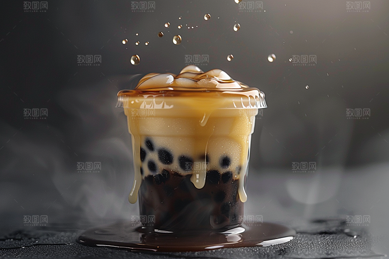 奶茶果茶果茶摄影图