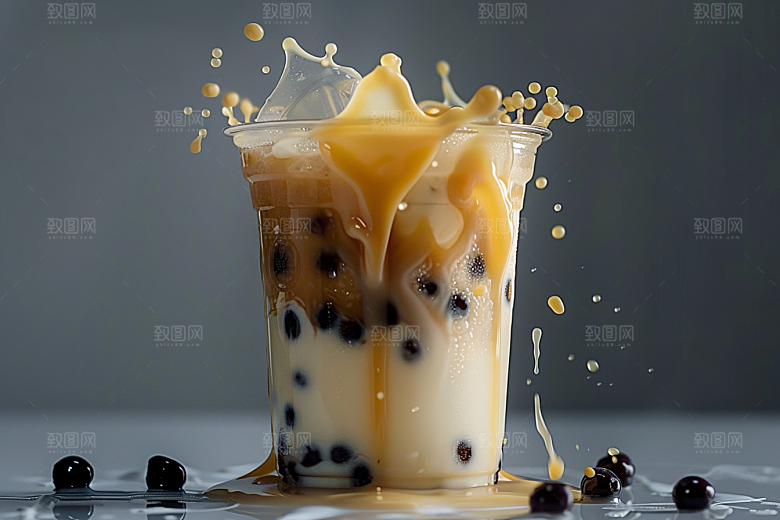 奶茶甜品温暖摄影图