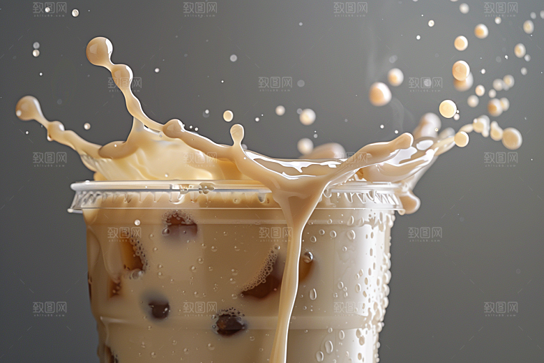 奶茶果茶甜品摄影图