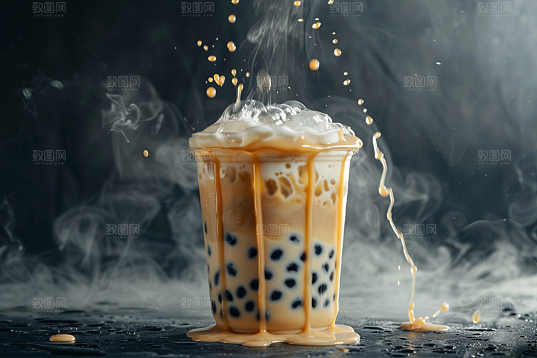 奶茶果茶温暖摄影图