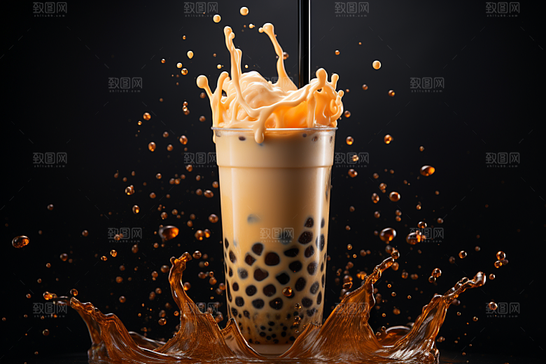 奶茶温暖饮料摄影图