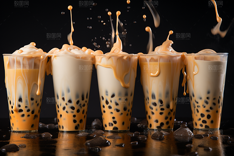 奶茶甜品休闲摄影图