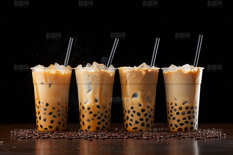 奶茶饮品广告摄影图