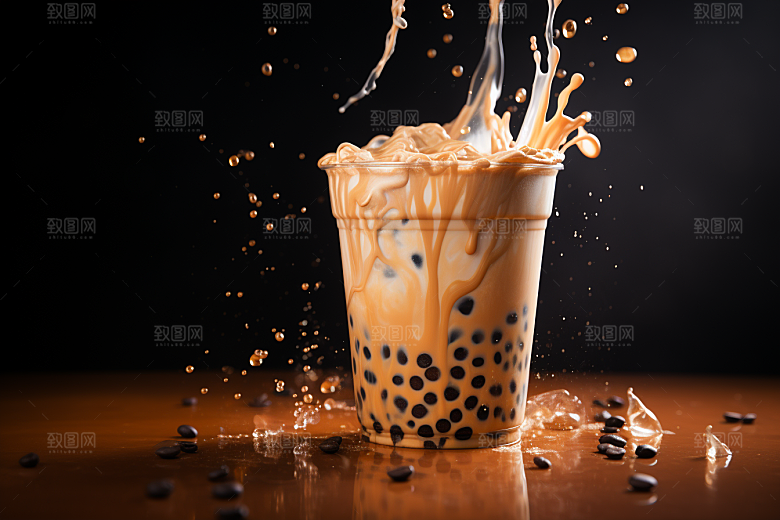 奶茶饮品广告摄影图