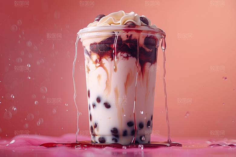 奶茶高清甜品摄影图