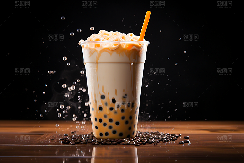奶茶果茶饮品摄影图