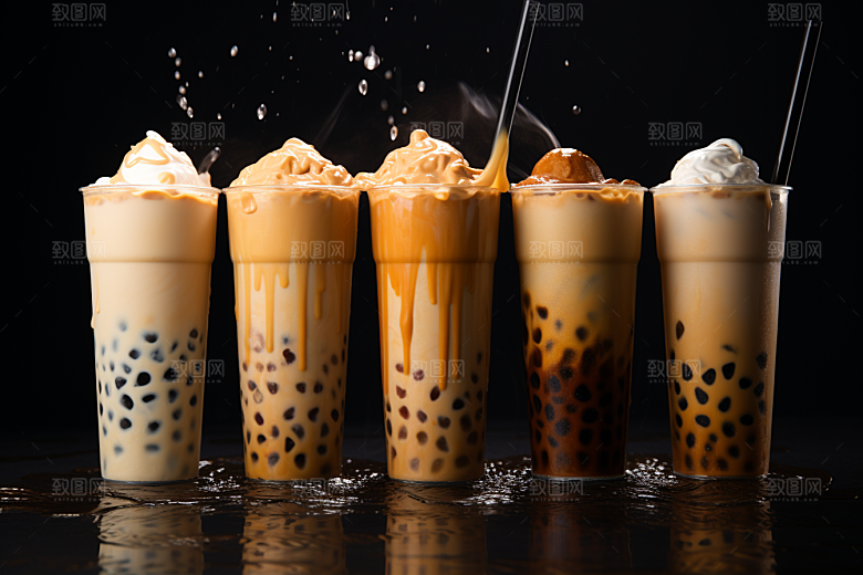 奶茶甜品温暖摄影图