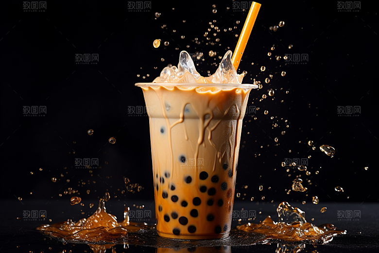 奶茶温暖果茶摄影图